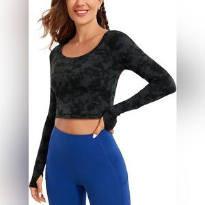 CRZ YOGA Butterluxe Slim Fit Long Sleeve Crop Workout ShirtsCropped Athletic Gym